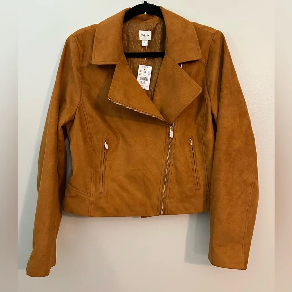 NWT J. Crew Faux-Suede Moto Jacket Large - Picture 4 of 8